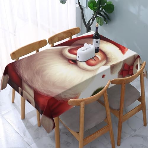 VVTDESA Bedruckte Tischdecke mit Weihnachtsmannmotiv, 137 x 183 cm, rechteckig, waschbar, Dekoration, Tischdecke für Esstische, Party, Buffet, Camping VVTDESA Bedruckte Tischdecke mit Weihnachtsmannmotiv, 137 x 183 cm, rechteckig, waschbar, Dekoration, Tischdecke für Esstische, Party, Buffet, Camping von VVTDESA