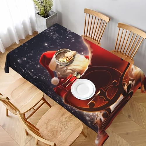 VVTDESA Bedruckte Tischdecke mit Weihnachtszauber, 152,4 x 228,6 cm, rechteckig, Stoff, waschbar, Dekoration, Tischdecke für Esstische, Party, Buffet, Camping VVTDESA Bedruckte Tischdecke mit Weihnachtszauber, 152,4 x 228,6 cm, rechteckig, Stoff, waschbar, Dekoration, Tischdecke für Esstische, Party, Buffet, Camping von VVTDESA