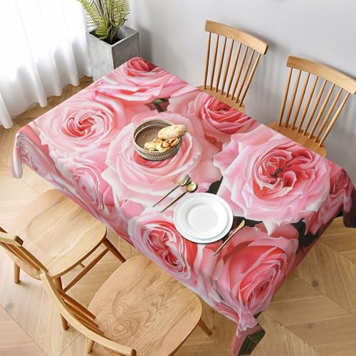 VVTDESA Bedruckte Tischdecke mit frischen Rosen, rechteckig, Stoff, waschbar, Dekoration, Tischdecke für Esstische, Party, Buffet, Camping, 152,4 x 228,6 cm VVTDESA Bedruckte Tischdecke mit frischen Rosen, rechteckig, Stoff, waschbar, Dekoration, Tischdecke für Esstische, Party, Buffet, Camping, 152,4 x 228,6 cm von VVTDESA