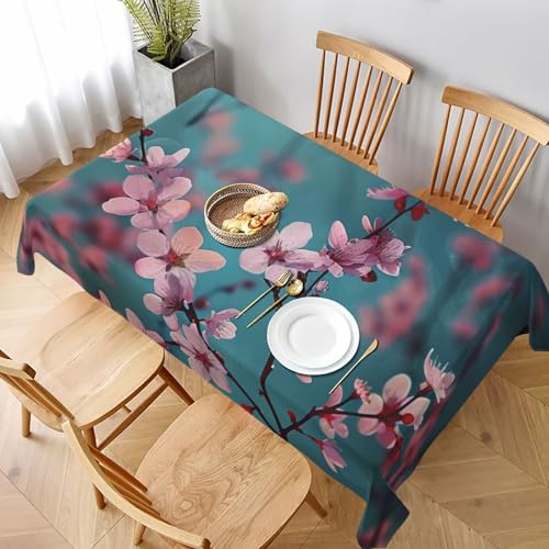 VVTDESA Bedruckte Tischdecke mit japanischen Kirschblumen, rechteckig, Stoff, waschbar, Dekoration, Tischdecke für Esstische, Party, Buffet, Camping, 152,4 x 228,6 cm VVTDESA Bedruckte Tischdecke mit japanischen Kirschblumen, rechteckig, Stoff, waschbar, Dekoration, Tischdecke für Esstische, Party, Buffet, Camping, 152,4 x 228,6 cm von VVTDESA