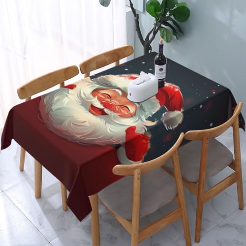 VVTDESA Bedruckte Tischdecke mit süßem Weihnachtsmann-Druck, rechteckig, Stoff, waschbar, Dekoration, Tischdecke für Esstische, Party, Buffet, Camping, 137 x 183 cm VVTDESA Bedruckte Tischdecke mit süßem Weihnachtsmann-Druck, rechteckig, Stoff, waschbar, Dekoration, Tischdecke für Esstische, Party, Buffet, Camping, 137 x 183 cm von VVTDESA
