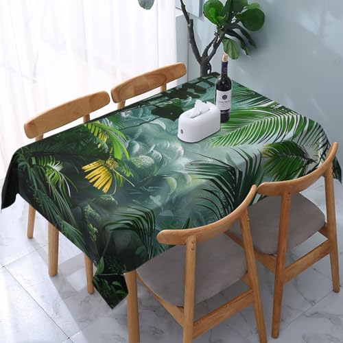 VVTDESA Bedruckte Tischdecke mit tropischem Regenwald-Dschungel-Szene, 137 x 183 cm, rechteckige Stoff-Tischdecke, waschbar, Dekoration, Tischdecke für Esstische, Party, Buffet, Camping VVTDESA Bedruckte Tischdecke mit tropischem Regenwald-Dschungel-Szene, 137 x 183 cm, rechteckige Stoff-Tischdecke, waschbar, Dekoration, Tischdecke für Esstische, Party, Buffet, Camping von VVTDESA