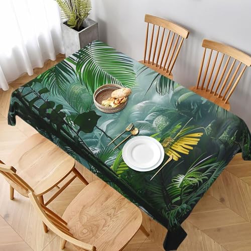VVTDESA Bedruckte Tischdecke mit tropischem Regenwald-Dschungel-Szene, 152,4 x 228,6 cm, rechteckig, waschbar, Dekoration, Tischdecke für Esstische, Party, Buffet, Camping VVTDESA Bedruckte Tischdecke mit tropischem Regenwald-Dschungel-Szene, 152,4 x 228,6 cm, rechteckig, waschbar, Dekoration, Tischdecke für Esstische, Party, Buffet, Camping von VVTDESA