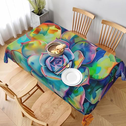 VVTDESA Bunte Tischdecke mit Sukkulentenmotiv, 152,4 x 228,6 cm, rechteckig, waschbar, Dekoration, Tischdecke für Esstische, Party, Buffet, Camping VVTDESA Bunte Tischdecke mit Sukkulentenmotiv, 152,4 x 228,6 cm, rechteckig, waschbar, Dekoration, Tischdecke für Esstische, Party, Buffet, Camping von VVTDESA