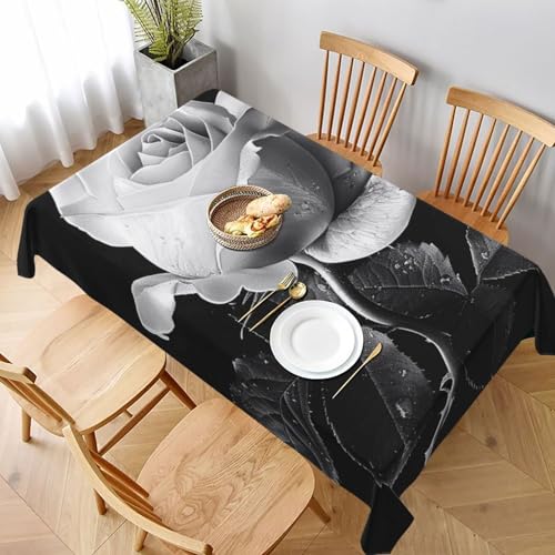 VVTDESA Einfarbige Tischdecke mit Rosenmuster, 152,4 x 228,6 cm, rechteckig, waschbar, Dekoration, Tischdecke für Esstische, Party, Buffet, Camping VVTDESA Einfarbige Tischdecke mit Rosenmuster, 152,4 x 228,6 cm, rechteckig, waschbar, Dekoration, Tischdecke für Esstische, Party, Buffet, Camping von VVTDESA