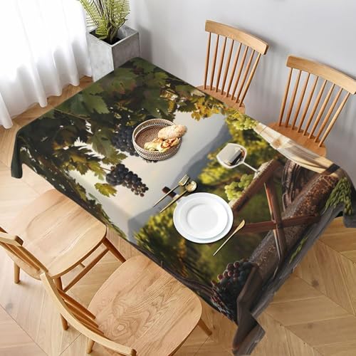 VVTDESA Farmhouse Tischdecke, bedruckt, rechteckig, Stoff, waschbar, für Esstische, Party, Buffet, Camping, 152,4 x 228,6 cm, Rot VVTDESA Farmhouse Tischdecke, bedruckt, rechteckig, Stoff, waschbar, für Esstische, Party, Buffet, Camping, 152,4 x 228,6 cm, Rot von VVTDESA