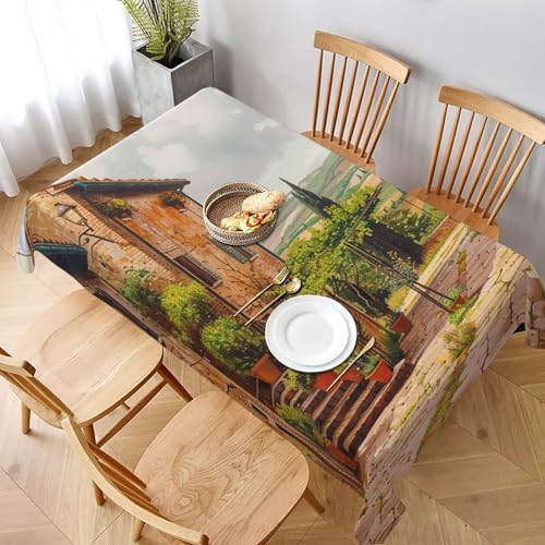 VVTDESA Italienische toskanische bedruckte Tischdecke, 152,4 x 228,6 cm, rechteckig, Stoff, waschbar, Dekoration, Tischdecke für Esstische, Party, Buffet, Camping VVTDESA Italienische toskanische bedruckte Tischdecke, 152,4 x 228,6 cm, rechteckig, Stoff, waschbar, Dekoration, Tischdecke für Esstische, Party, Buffet, Camping von VVTDESA