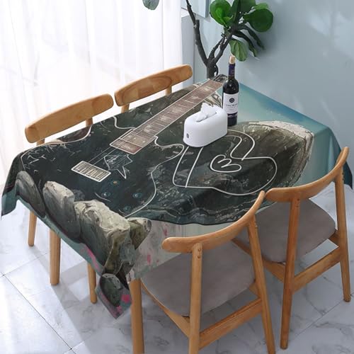 VVTDESA Love Rock bedruckte Tischdecke, 137 x 183 cm, rechteckig, Stoff, waschbar, Dekoration, Tischdecke für Esstische, Party, Buffet, Camping VVTDESA Love Rock bedruckte Tischdecke, 137 x 183 cm, rechteckig, Stoff, waschbar, Dekoration, Tischdecke für Esstische, Party, Buffet, Camping von VVTDESA