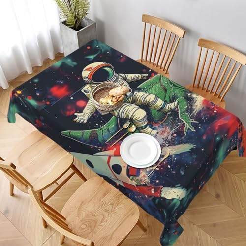VVTDESA Lustige Tischdecke mit Astronauten-Dinosaurier-Rakete, bedruckt, rechteckig, Stoff, waschbar, Dekoration, Tischdecke für Esstische, Party, Buffet, Camping, 152,4 x 228,6 cm VVTDESA Lustige Tischdecke mit Astronauten-Dinosaurier-Rakete, bedruckt, rechteckig, Stoff, waschbar, Dekoration, Tischdecke für Esstische, Party, Buffet, Camping, 152,4 x 228,6 cm von VVTDESA