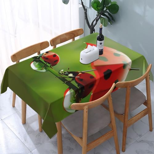 VVTDESA Lustige Tischdecke mit Marienkäfer-Druck, rechteckig, Stoff, waschbar, Dekoration, Tischdecke für Esstische, Party, Buffet, Camping, 137 x 183 cm VVTDESA Lustige Tischdecke mit Marienkäfer-Druck, rechteckig, Stoff, waschbar, Dekoration, Tischdecke für Esstische, Party, Buffet, Camping, 137 x 183 cm von VVTDESA