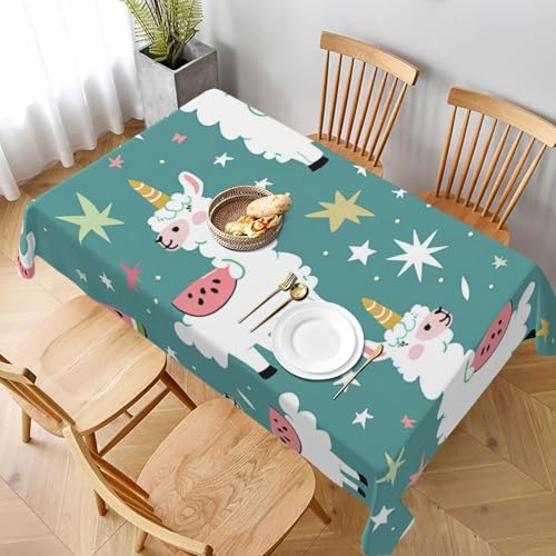 VVTDESA Niedliche Tischdecke mit Lama-Druck, 152,4 x 228,6 cm, rechteckig, Stoff, waschbar, Dekoration, Tischdecke für Esstische, Party, Buffet, Camping VVTDESA Niedliche Tischdecke mit Lama-Druck, 152,4 x 228,6 cm, rechteckig, Stoff, waschbar, Dekoration, Tischdecke für Esstische, Party, Buffet, Camping von VVTDESA