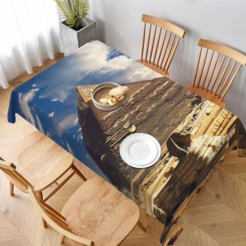 VVTDESA Pyramids of Egypt bedruckte Tischdecke, 152,4 x 228,6 cm, rechteckige Stoff-Tischdecke, waschbar, Dekoration, Tischdecke für Esstische, Party, Buffet, Camping VVTDESA Pyramids of Egypt bedruckte Tischdecke, 152,4 x 228,6 cm, rechteckige Stoff-Tischdecke, waschbar, Dekoration, Tischdecke für Esstische, Party, Buffet, Camping von VVTDESA