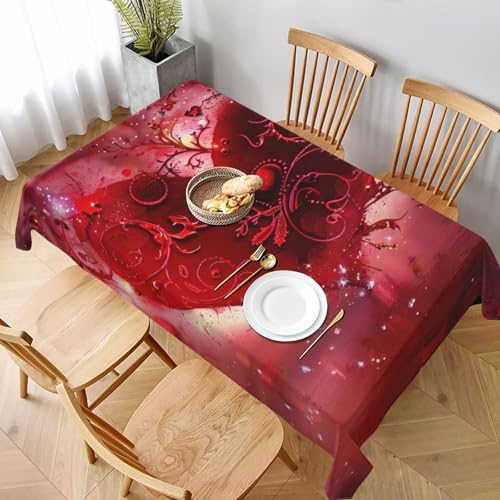 VVTDESA Romantische Tischdecke mit Herzmotiv, 152,4 x 228,6 cm, rechteckig, waschbar, Dekoration, Tischdecke für Esstische, Party, Buffet, Camping VVTDESA Romantische Tischdecke mit Herzmotiv, 152,4 x 228,6 cm, rechteckig, waschbar, Dekoration, Tischdecke für Esstische, Party, Buffet, Camping von VVTDESA