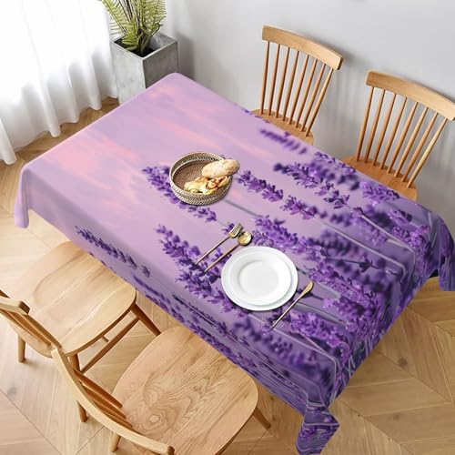 VVTDESA Romantische Tischdecke mit Lavendelmuster, 152,4 x 228,6 cm, rechteckig, waschbar, Dekoration, Tischdecke für Esstische, Party, Buffet, Camping VVTDESA Romantische Tischdecke mit Lavendelmuster, 152,4 x 228,6 cm, rechteckig, waschbar, Dekoration, Tischdecke für Esstische, Party, Buffet, Camping von VVTDESA