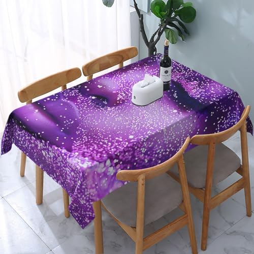 VVTDESA Tischdecke, Motiv: Frauengesicht mit Glitzer, 137 x 183 cm, rechteckig, waschbar, Dekoration, Tischdecke für Esstische, Party, Buffet, Camping, 137 x 183 cm VVTDESA Tischdecke, Motiv: Frauengesicht mit Glitzer, 137 x 183 cm, rechteckig, waschbar, Dekoration, Tischdecke für Esstische, Party, Buffet, Camping, 137 x 183 cm von VVTDESA