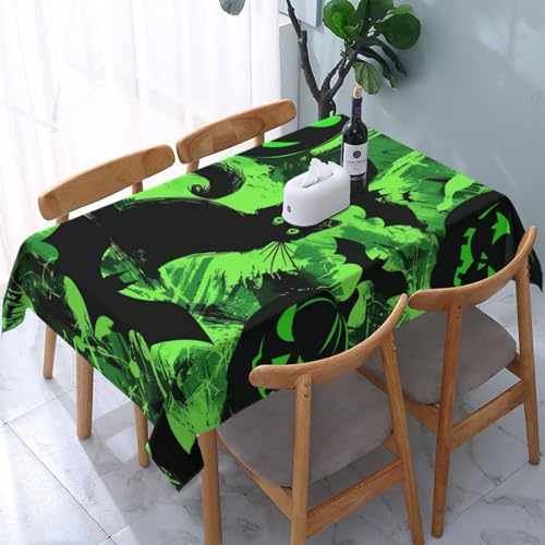 VVTDESA Tischdecke, Motiv: Geisterhorror, Halloween, bedruckt, 137 x 183 cm, rechteckig, waschbar, Dekoration, Tischdecke für Esstische, Party, Buffet, Camping, Schwarz / Grün VVTDESA Tischdecke, Motiv: Geisterhorror, Halloween, bedruckt, 137 x 183 cm, rechteckig, waschbar, Dekoration, Tischdecke für Esstische, Party, Buffet, Camping, Schwarz / Grün von VVTDESA