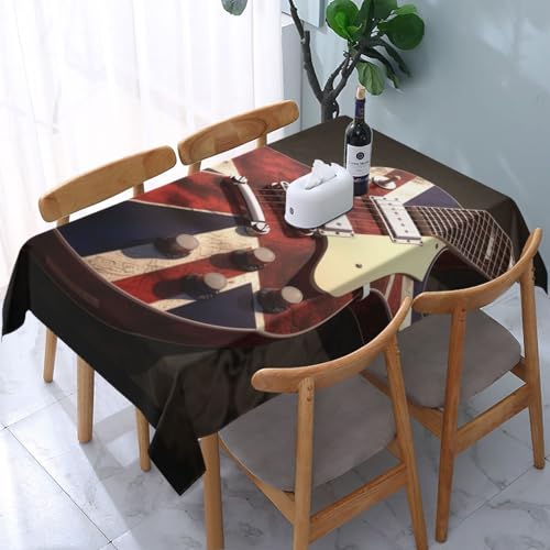 VVTDESA Tischdecke, Motiv: Gitarre, britische Flagge, bedruckt, rechteckig, Stoff, waschbar, Dekoration, Tischdecke für Esstische, Party, Buffet, Camping, 137 x 183 cm VVTDESA Tischdecke, Motiv: Gitarre, britische Flagge, bedruckt, rechteckig, Stoff, waschbar, Dekoration, Tischdecke für Esstische, Party, Buffet, Camping, 137 x 183 cm von VVTDESA