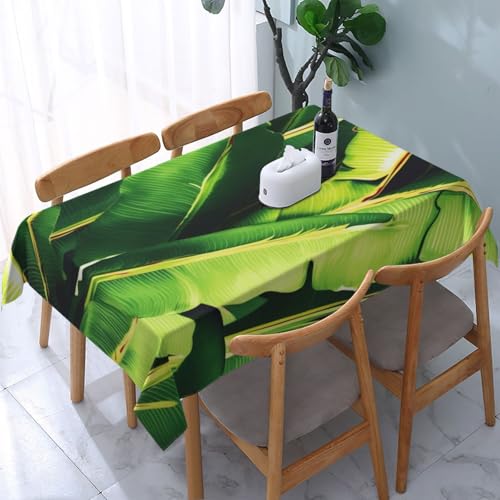 VVTDESA Tischdecke, Motiv: tropische Bananenpalmenblätter, bedruckt, rechteckig, Stoff, waschbar, Dekoration, Tischdecke für Esstische, Party, Buffet, Camping, 137 x 183 cm VVTDESA Tischdecke, Motiv: tropische Bananenpalmenblätter, bedruckt, rechteckig, Stoff, waschbar, Dekoration, Tischdecke für Esstische, Party, Buffet, Camping, 137 x 183 cm von VVTDESA