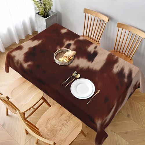 VVTDESA Tischdecke, Rindsleder, bedruckt, rechteckig, waschbar, für Esstische, Party, Buffet, Camping, 152,4 x 228,6 cm, Rotbraun VVTDESA Tischdecke, Rindsleder, bedruckt, rechteckig, waschbar, für Esstische, Party, Buffet, Camping, 152,4 x 228,6 cm, Rotbraun von VVTDESA