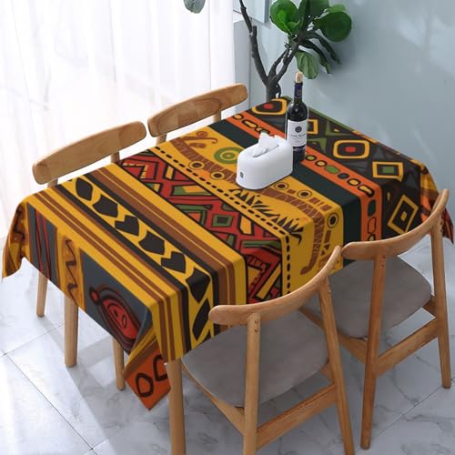 VVTDESA Tischdecke, abstraktes afrikanisches Nationalmuster, bedruckt, 137 x 183 cm, rechteckig, waschbar, Dekoration, Tischdecke für Esstische, Party, Buffet, Camping VVTDESA Tischdecke, abstraktes afrikanisches Nationalmuster, bedruckt, 137 x 183 cm, rechteckig, waschbar, Dekoration, Tischdecke für Esstische, Party, Buffet, Camping von VVTDESA