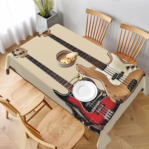 VVTDESA Tischdecke, bedruckt, Motiv: Gitarre, Bass, Musikinstrumente, 152,4 x 228,6 cm, rechteckig, waschbar, Dekoration, Tischdecke für Esstische, Party, Buffet, Camping VVTDESA Tischdecke, bedruckt, Motiv: Gitarre, Bass, Musikinstrumente, 152,4 x 228,6 cm, rechteckig, waschbar, Dekoration, Tischdecke für Esstische, Party, Buffet, Camping von VVTDESA