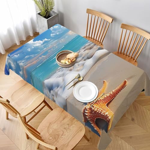 VVTDESA Tischdecke, bedruckt, Motiv: Meeresstrand, 152,4 x 228,6 cm, rechteckig, waschbar, Dekoration, Tischdecke für Esstische, Party, Buffet, Camping VVTDESA Tischdecke, bedruckt, Motiv: Meeresstrand, 152,4 x 228,6 cm, rechteckig, waschbar, Dekoration, Tischdecke für Esstische, Party, Buffet, Camping von VVTDESA