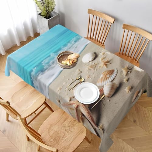 VVTDESA Tischdecke, bedruckt, Motiv: Meeresstrand, Muscheln, 152,4 x 228,6 cm, rechteckig, waschbar, Dekoration, Tischdecke für Esstische, Party, Buffet, Camping VVTDESA Tischdecke, bedruckt, Motiv: Meeresstrand, Muscheln, 152,4 x 228,6 cm, rechteckig, waschbar, Dekoration, Tischdecke für Esstische, Party, Buffet, Camping von VVTDESA