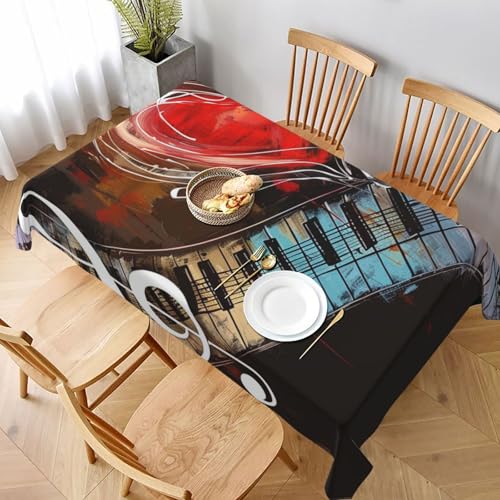 VVTDESA Tischdecke, bedruckt, Motiv: Treble Love and Music, 152,4 x 228,6 cm, rechteckig, waschbar, Dekoration, Tischdecke für Esstische, Party, Buffet, Camping VVTDESA Tischdecke, bedruckt, Motiv: Treble Love and Music, 152,4 x 228,6 cm, rechteckig, waschbar, Dekoration, Tischdecke für Esstische, Party, Buffet, Camping von VVTDESA
