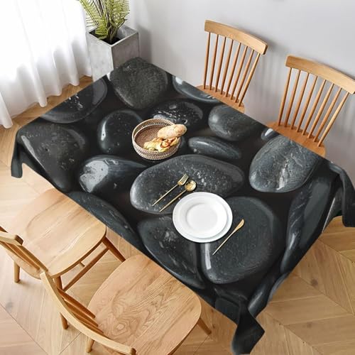 VVTDESA Tischdecke, bedruckt, Motiv: viele schwarze Kieselsteine, 152,4 x 228,6 cm, rechteckig, waschbar, Dekoration, Tischdecke für Esstische, Party, Buffet, Camping VVTDESA Tischdecke, bedruckt, Motiv: viele schwarze Kieselsteine, 152,4 x 228,6 cm, rechteckig, waschbar, Dekoration, Tischdecke für Esstische, Party, Buffet, Camping von VVTDESA