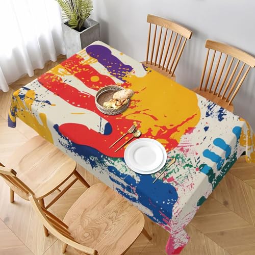 VVTDESA Tischdecke, handbedruckt, rechteckig, Stoff, waschbar, für Esstische, Party, Buffet, Camping, 152,4 x 228,6 cm VVTDESA Tischdecke, handbedruckt, rechteckig, Stoff, waschbar, für Esstische, Party, Buffet, Camping, 152,4 x 228,6 cm von VVTDESA