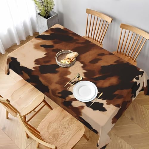 VVTDESA Tischdecke aus braunem Rindsleder, Kunstdruck, rechteckig, waschbar, Dekoration, Tischdecke für Esstische, Party, Buffet, Camping, 152,4 x 228,6 cm VVTDESA Tischdecke aus braunem Rindsleder, Kunstdruck, rechteckig, waschbar, Dekoration, Tischdecke für Esstische, Party, Buffet, Camping, 152,4 x 228,6 cm von VVTDESA