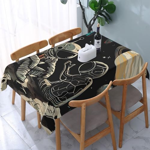 VVTDESA Tischdecke mit Astronauten- und Alien-Druck, rechteckig, Stoff, waschbar, dekorativ, Tischdecke für Esstische, Party, Buffet, Camping, 137 x 183 cm VVTDESA Tischdecke mit Astronauten- und Alien-Druck, rechteckig, Stoff, waschbar, dekorativ, Tischdecke für Esstische, Party, Buffet, Camping, 137 x 183 cm von VVTDESA