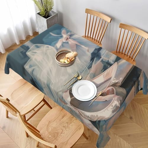 VVTDESA Tischdecke mit Ballettschuh-Motiv, 152,4 x 228,6 cm, rechteckig, waschbar, Dekoration, Tischdecke für Esstische, Party, Buffet, Camping VVTDESA Tischdecke mit Ballettschuh-Motiv, 152,4 x 228,6 cm, rechteckig, waschbar, Dekoration, Tischdecke für Esstische, Party, Buffet, Camping von VVTDESA
