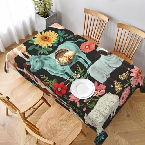 VVTDESA Tischdecke mit Bauernhoftierdruck, rechteckig, Stoff, waschbar, Dekoration, Tischdecke für Esstische, Party, Buffet, Camping, 152,4 x 228,6 cm VVTDESA Tischdecke mit Bauernhoftierdruck, rechteckig, Stoff, waschbar, Dekoration, Tischdecke für Esstische, Party, Buffet, Camping, 152,4 x 228,6 cm von VVTDESA