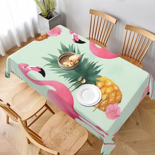 VVTDESA Tischdecke mit Cartoon-Flamingo-Ananas-Motiv, 152,4 x 228,6 cm, rechteckig, waschbar, Dekoration, Tischdecke für Esstische, Party, Buffet, Camping VVTDESA Tischdecke mit Cartoon-Flamingo-Ananas-Motiv, 152,4 x 228,6 cm, rechteckig, waschbar, Dekoration, Tischdecke für Esstische, Party, Buffet, Camping von VVTDESA