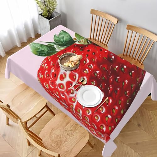 VVTDESA Tischdecke mit Erdbeermotiv, rechteckig, Stoff, waschbar, für Esstische, Party, Buffet, Camping, 152,4 x 228,6 cm VVTDESA Tischdecke mit Erdbeermotiv, rechteckig, Stoff, waschbar, für Esstische, Party, Buffet, Camping, 152,4 x 228,6 cm von VVTDESA