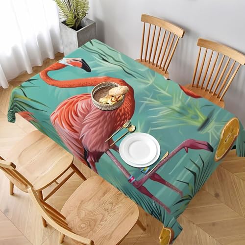 VVTDESA Tischdecke mit Flamingo-Motiv, 152,4 x 228,6 cm, rechteckig, waschbar, Dekoration, Tischdecke für Esstische, Party, Buffet, Camping VVTDESA Tischdecke mit Flamingo-Motiv, 152,4 x 228,6 cm, rechteckig, waschbar, Dekoration, Tischdecke für Esstische, Party, Buffet, Camping von VVTDESA