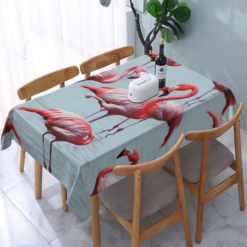 VVTDESA Tischdecke mit Flamingo-Muster, 137 x 183 cm, rechteckig, waschbar, Dekoration, Tischdecke für Esstische, Party, Buffet, Camping VVTDESA Tischdecke mit Flamingo-Muster, 137 x 183 cm, rechteckig, waschbar, Dekoration, Tischdecke für Esstische, Party, Buffet, Camping von VVTDESA