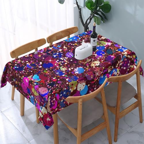 VVTDESA Tischdecke mit Glitzermuster, bedruckt, 137 x 183 cm, rechteckig, waschbar, Dekoration, Tischdecke für Esstische, Party, Buffet, Camping VVTDESA Tischdecke mit Glitzermuster, bedruckt, 137 x 183 cm, rechteckig, waschbar, Dekoration, Tischdecke für Esstische, Party, Buffet, Camping von VVTDESA