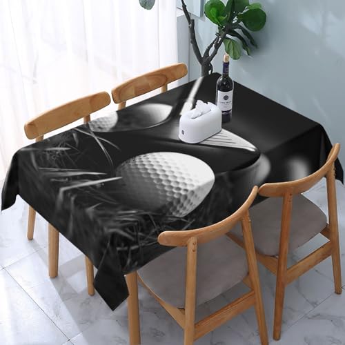 VVTDESA Tischdecke mit Golf-Motiv, rechteckig, waschbar, für Esstische, Party, Buffet, Camping, 137 x 183 cm, Schwarz und Weiß VVTDESA Tischdecke mit Golf-Motiv, rechteckig, waschbar, für Esstische, Party, Buffet, Camping, 137 x 183 cm, Schwarz und Weiß von VVTDESA