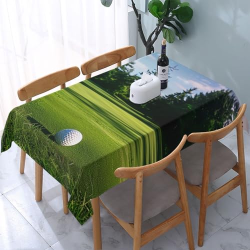 VVTDESA Tischdecke mit Golfplatz-Motiv, bedruckt, rechteckig, Stoff, waschbar, für Esstische, Party, Buffet, Camping, 137 x 183 cm VVTDESA Tischdecke mit Golfplatz-Motiv, bedruckt, rechteckig, Stoff, waschbar, für Esstische, Party, Buffet, Camping, 137 x 183 cm von VVTDESA