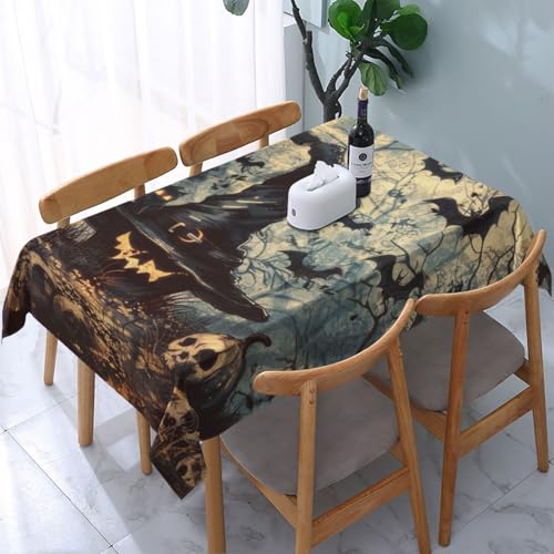 VVTDESA Tischdecke mit Hexenhut, bedruckt, rechteckig, Stoff, waschbar, für Esstische, Party, Buffet, Camping, 137 x 183 cm VVTDESA Tischdecke mit Hexenhut, bedruckt, rechteckig, Stoff, waschbar, für Esstische, Party, Buffet, Camping, 137 x 183 cm von VVTDESA
