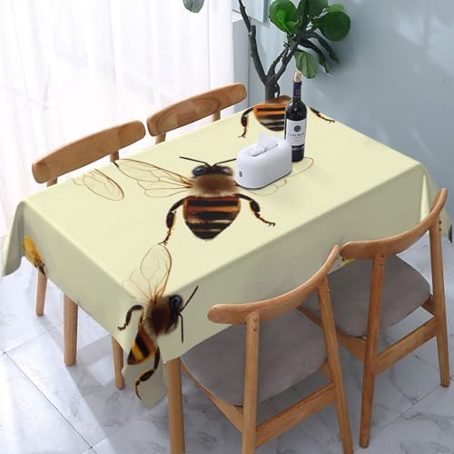 VVTDESA Tischdecke mit Honigbienen-Motiv, 137 x 183 cm, rechteckig, waschbar, Dekoration, Tischdecke für Esstische, Party, Buffet, Camping VVTDESA Tischdecke mit Honigbienen-Motiv, 137 x 183 cm, rechteckig, waschbar, Dekoration, Tischdecke für Esstische, Party, Buffet, Camping von VVTDESA
