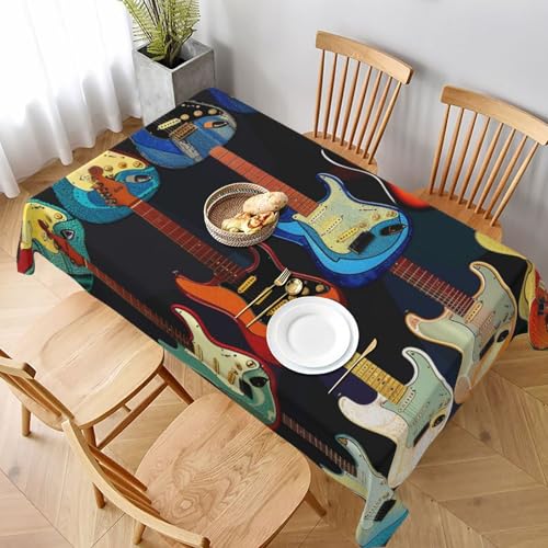 VVTDESA Tischdecke mit Kunst-Gitarrenmuster, bedruckt, 152,4 x 228,6 cm, rechteckig, waschbar, Dekoration, Tischdecke für Esstische, Party, Buffet, Camping VVTDESA Tischdecke mit Kunst-Gitarrenmuster, bedruckt, 152,4 x 228,6 cm, rechteckig, waschbar, Dekoration, Tischdecke für Esstische, Party, Buffet, Camping von VVTDESA