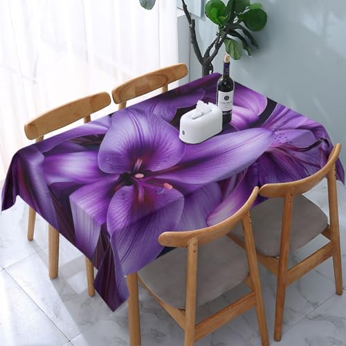 VVTDESA Tischdecke mit Lilienblumen-Motiv, rechteckig, Stoff, waschbar, Dekoration, Tischdecke für Esstische, Party, Buffet, Camping, 137 x 183 cm VVTDESA Tischdecke mit Lilienblumen-Motiv, rechteckig, Stoff, waschbar, Dekoration, Tischdecke für Esstische, Party, Buffet, Camping, 137 x 183 cm von VVTDESA