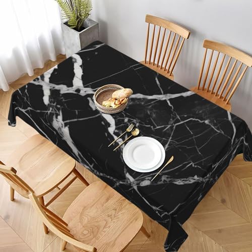 VVTDESA Tischdecke mit Marmor-Druck, rechteckig, waschbar, für Esstische, Party, Buffet, Camping, 152,4 x 228,6 cm, Schwarz und Weiß VVTDESA Tischdecke mit Marmor-Druck, rechteckig, waschbar, für Esstische, Party, Buffet, Camping, 152,4 x 228,6 cm, Schwarz und Weiß von VVTDESA