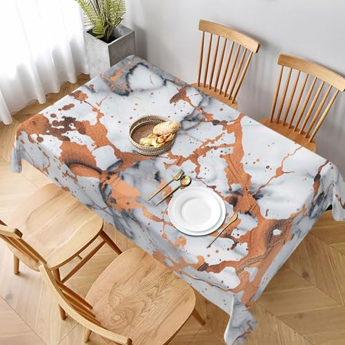 VVTDESA Tischdecke mit Marmorstruktur, Kupferspritzer, bedruckt, 152,4 x 228,6 cm, rechteckig, waschbar, Dekoration, Tischdecke für Esstische, Party, Buffet, Camping VVTDESA Tischdecke mit Marmorstruktur, Kupferspritzer, bedruckt, 152,4 x 228,6 cm, rechteckig, waschbar, Dekoration, Tischdecke für Esstische, Party, Buffet, Camping von VVTDESA