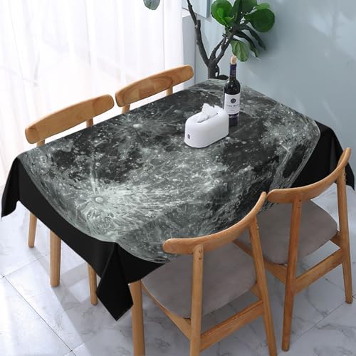 VVTDESA Tischdecke mit Monddruck, rechteckig, Stoff, waschbar, für Esstische, Party, Buffet, Camping, 137 x 183 cm VVTDESA Tischdecke mit Monddruck, rechteckig, Stoff, waschbar, für Esstische, Party, Buffet, Camping, 137 x 183 cm von VVTDESA