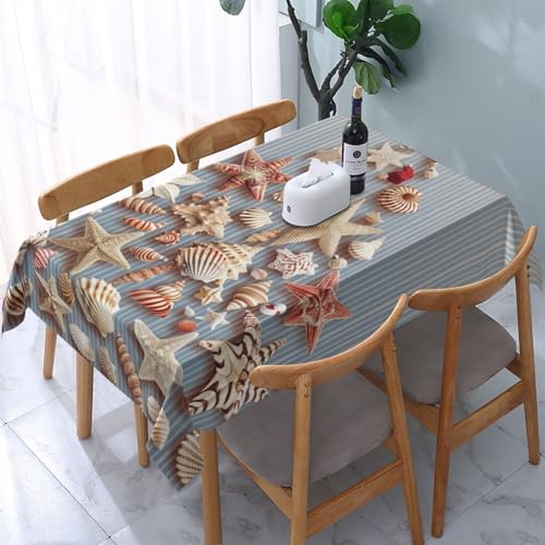 VVTDESA Tischdecke mit Muschelmotiv, bedruckt, 137 x 183 cm, rechteckig, waschbar, Dekoration, Tischdecke für Esstische, Party, Buffet, Camping, 137 x 183 cm VVTDESA Tischdecke mit Muschelmotiv, bedruckt, 137 x 183 cm, rechteckig, waschbar, Dekoration, Tischdecke für Esstische, Party, Buffet, Camping, 137 x 183 cm von VVTDESA