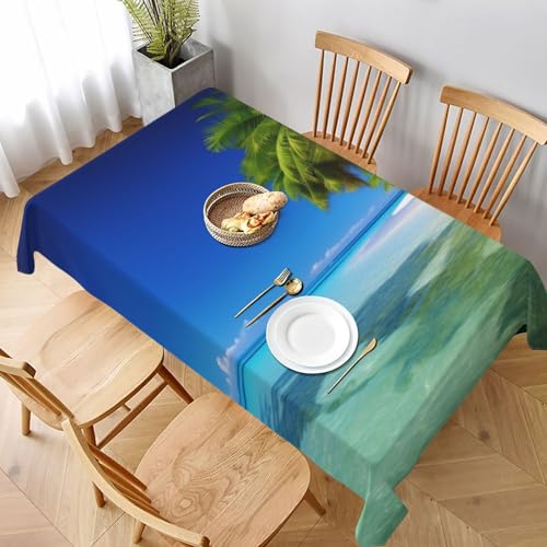 VVTDESA Tischdecke mit Palmen und klarem Meer, bedruckt, rechteckig, Stoff, waschbar, Dekoration, Tischdecke für Esstische, Party, Buffet, Camping, 152,4 x 228,6 cm VVTDESA Tischdecke mit Palmen und klarem Meer, bedruckt, rechteckig, Stoff, waschbar, Dekoration, Tischdecke für Esstische, Party, Buffet, Camping, 152,4 x 228,6 cm von VVTDESA